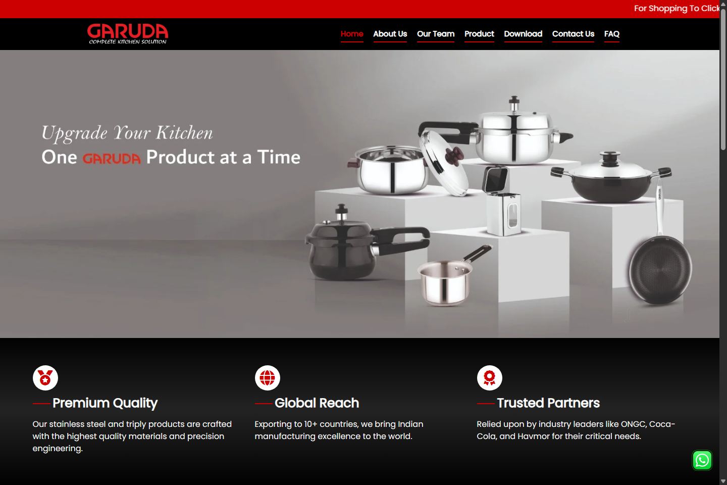 Garuda homepage on desktop
