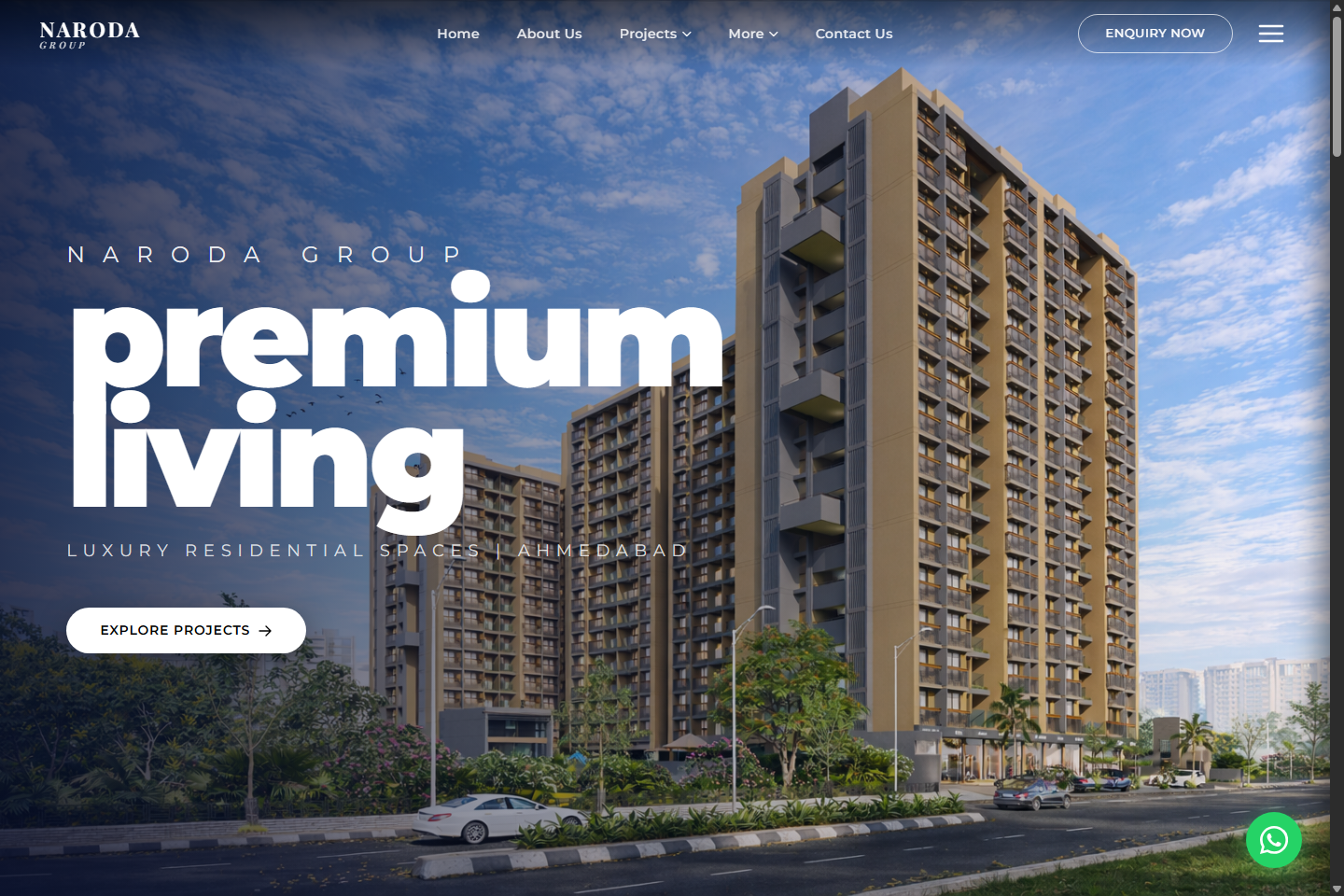Naroda Group homepage on desktop