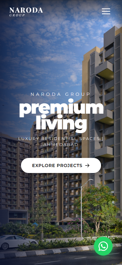 Naroda Group website on mobile