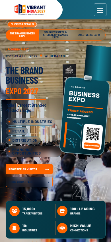Vibrant India Fair website on mobile